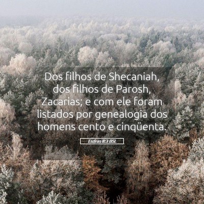 Picture 05 - Esdras 8:3 BSL - Dos filhos de Shecaniah, dos filhos de Parosh, - Bible Verse Picture