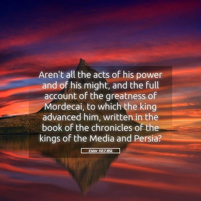 Picture 05 - Ester 10:2 BSL - Aren't all the acts of his power and of his - Bible Verse Picture