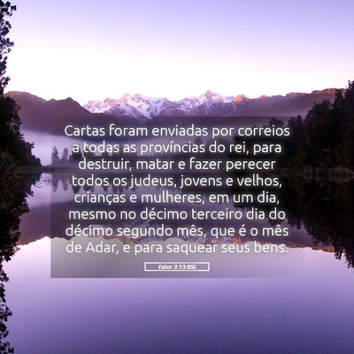 Picture 05 - Ester 3:13 BSL - Cartas foram enviadas por correios a todas as - Bible Verse Picture