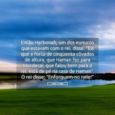 Picture 05 - Ester 7:9 BSL - Então Harbonah, um dos eunucos que estavam com o - Bible Verse Picture