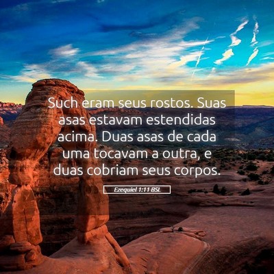 Picture 05 - Ezequiel 1:11 BSL - Such eram seus rostos. Suas asas estavam - Bible Verse Picture