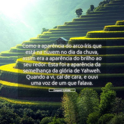 Picture 05 - Ezequiel 1:28 BSL - Como a aparência do arco-íris que está na - Bible Verse Picture