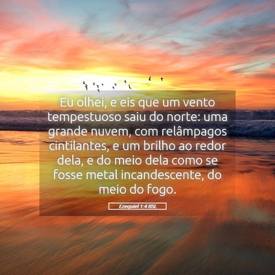 Picture 05 - Ezequiel 1:4 BSL - Eu olhei, e eis que um vento tempestuoso saiu do - Bible Verse Picture
