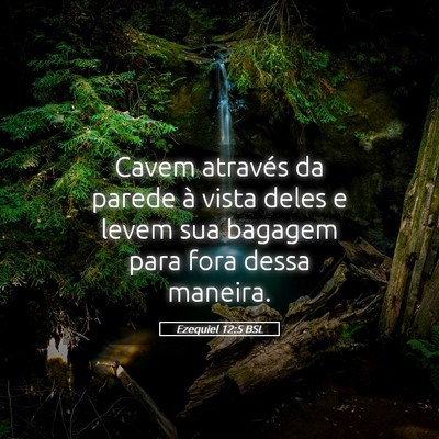 Picture 05 - Ezequiel 12:5 BSL - Cavem através da parede à vista deles e levem - Bible Verse Picture