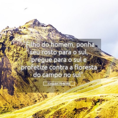 Picture 05 - Ezequiel 20:46 BSL - “Filho do homem, ponha seu rosto para o sul, - Bible Verse Picture