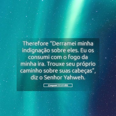 Picture 05 - Ezequiel 22:31 BSL - Therefore “Derramei minha indignação sobre - Bible Verse Picture