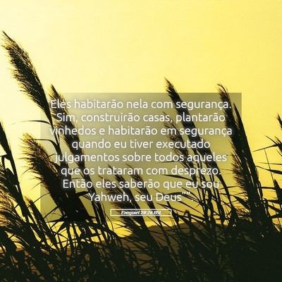 Picture 05 - Ezequiel 28:26 BSL - Eles habitarão nela com segurança. Sim, - Bible Verse Picture