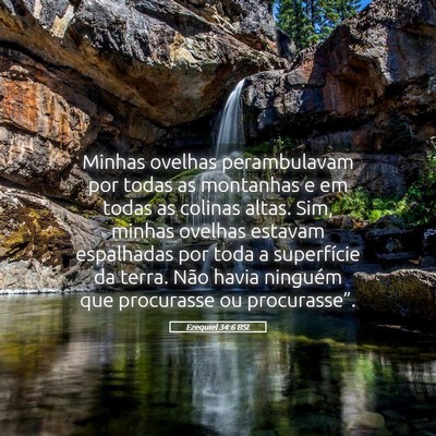 Picture 05 - Ezequiel 34:6 BSL - Minhas ovelhas perambulavam por todas as - Bible Verse Picture