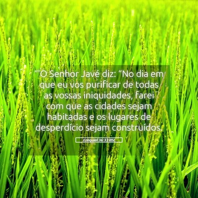 Picture 05 - Ezequiel 36:33 BSL - “'O Senhor Javé diz: “No dia em que eu vos - Bible Verse Picture
