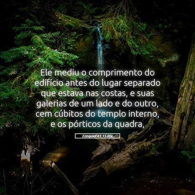 Picture 05 - Ezequiel 41:15 BSL - Ele mediu o comprimento do edifício antes do - Bible Verse Picture