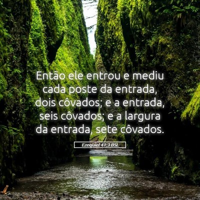 Picture 05 - Ezequiel 41:3 BSL - Então ele entrou e mediu cada poste da entrada, - Bible Verse Picture