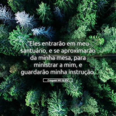 Picture 05 - Ezequiel 44:16 BSL - “Eles entrarão em meu santuário, e se - Bible Verse Picture