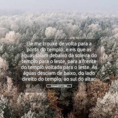 Picture 05 - Ezequiel 47:1 BSL - Ele me trouxe de volta para a porta do templo; e - Bible Verse Picture