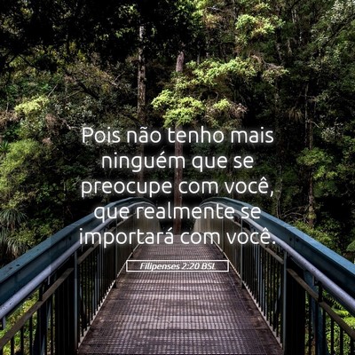 Picture 05 - Filipenses 2:20 BSL - Pois não tenho mais ninguém que se preocupe com - Bible Verse Picture