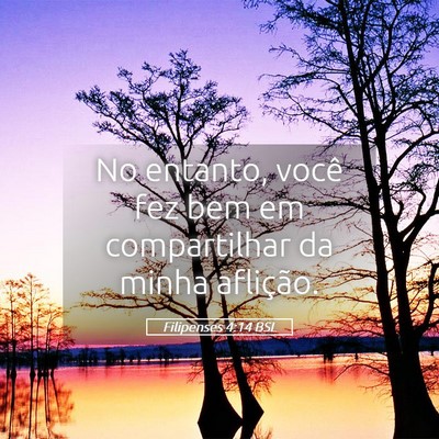 Picture 05 - Filipenses 4:14 BSL - No entanto, você fez bem em compartilhar da - Bible Verse Picture