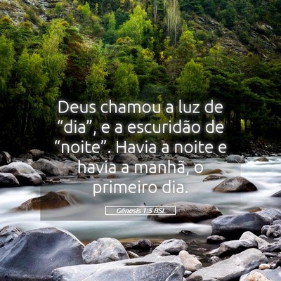 Picture 05 - Gênesis 1:5 BSL - Deus chamou a luz de “dia”, e a escuridão de - Bible Verse Picture