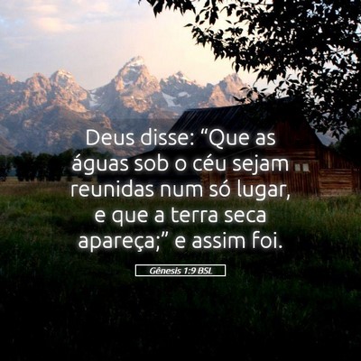 Picture 05 - Gênesis 1:9 BSL - Deus disse: “Que as águas sob o céu sejam - Bible Verse Picture
