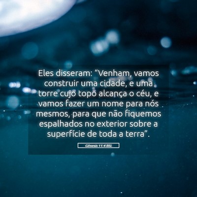 Picture 05 - Gênesis 11:4 BSL - Eles disseram: “Venham, vamos construir uma - Bible Verse Picture