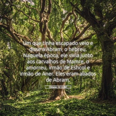 Picture 05 - Gênesis 14:13 BSL - Um que tinha escapado veio e disse a Abram, o - Bible Verse Picture