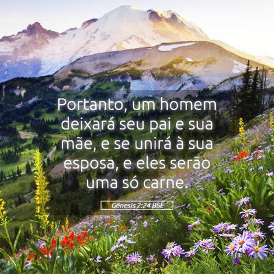 Picture 05 - Gênesis 2:24 BSL - Portanto, um homem deixará seu pai e sua mãe, e - Bible Verse Picture
