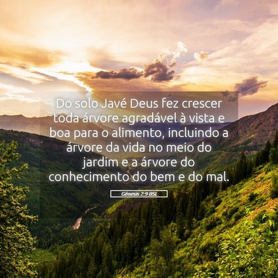 Picture 05 - Gênesis 2:9 BSL - Do solo Javé Deus fez crescer toda árvore - Bible Verse Picture