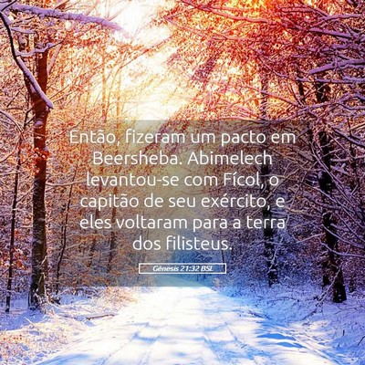 Picture 05 - Gênesis 21:32 BSL - Então, fizeram um pacto em Beersheba. Abimelech - Bible Verse Picture