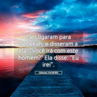 Picture 05 - Gênesis 24:58 BSL - Eles ligaram para Rebekah, e disseram a ela: - Bible Verse Picture
