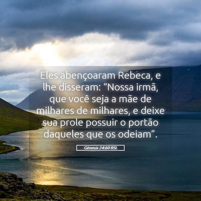 Picture 05 - Gênesis 24:60 BSL - Eles abençoaram Rebeca, e lhe disseram: “Nossa - Bible Verse Picture