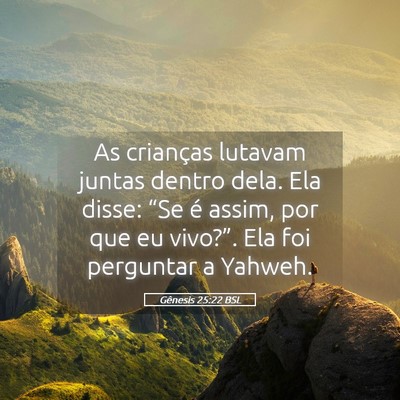 Picture 05 - Gênesis 25:22 BSL - As crianças lutavam juntas dentro dela. Ela - Bible Verse Picture