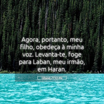 Picture 05 - Gênesis 27:43 BSL - Agora, portanto, meu filho, obedeça à minha - Bible Verse Picture