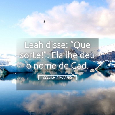 Picture 05 - Gênesis 30:11 BSL - Leah disse: “Que sorte!”. Ela lhe deu o nome - Bible Verse Picture