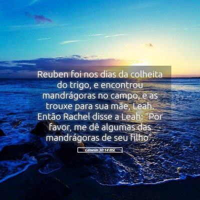 Picture 05 - Gênesis 30:14 BSL - Reuben foi nos dias da colheita do trigo, e - Bible Verse Picture