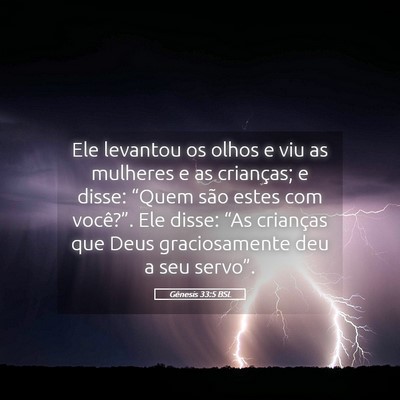 Picture 05 - Gênesis 33:5 BSL - Ele levantou os olhos e viu as mulheres e as - Bible Verse Picture