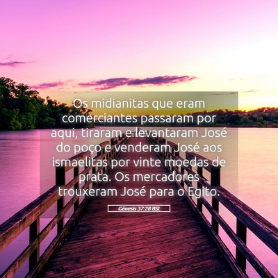 Picture 05 - Gênesis 37:28 BSL - Os midianitas que eram comerciantes passaram por - Bible Verse Picture