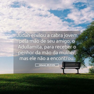 Picture 05 - Gênesis 38:20 BSL - Judah enviou a cabra jovem pela mão de seu - Bible Verse Picture