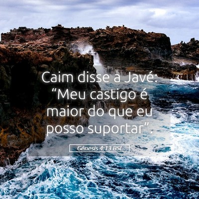 Picture 05 - Gênesis 4:13 BSL - Caim disse a Javé: “Meu castigo é maior do - Bible Verse Picture