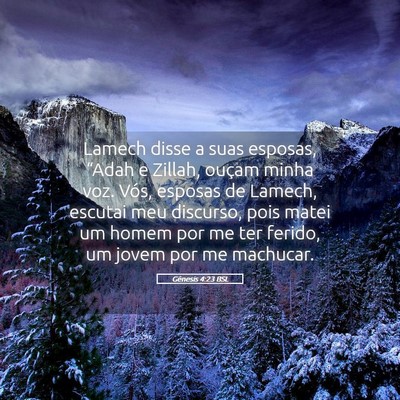 Picture 05 - Gênesis 4:23 BSL - Lamech disse a suas esposas, “Adah e Zillah, - Bible Verse Picture