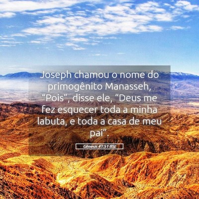 Picture 05 - Gênesis 41:51 BSL - Joseph chamou o nome do primogênito Manasseh, - Bible Verse Picture