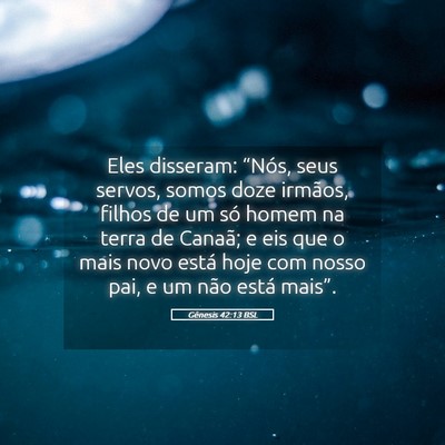 Picture 05 - Gênesis 42:13 BSL - Eles disseram: “Nós, seus servos, somos doze - Bible Verse Picture