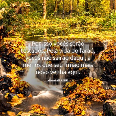Picture 05 - Gênesis 42:15 BSL - Por isso vocês serão testados. Pela vida do - Bible Verse Picture