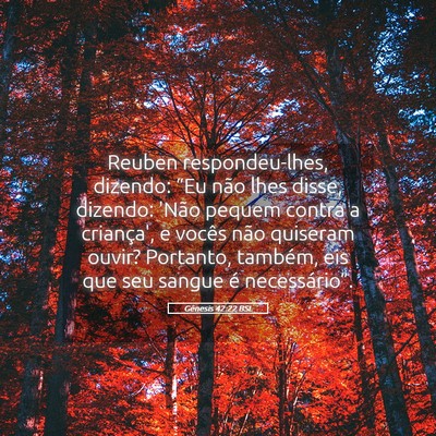 Picture 05 - Gênesis 42:22 BSL - Reuben respondeu-lhes, dizendo: “Eu não lhes - Bible Verse Picture