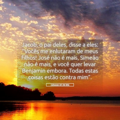 Picture 05 - Gênesis 42:36 BSL - Jacob, o pai deles, disse a eles: “Vocês me - Bible Verse Picture