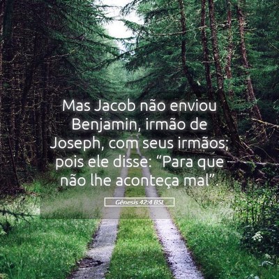 Picture 05 - Gênesis 42:4 BSL - Mas Jacob não enviou Benjamin, irmão de Joseph, - Bible Verse Picture