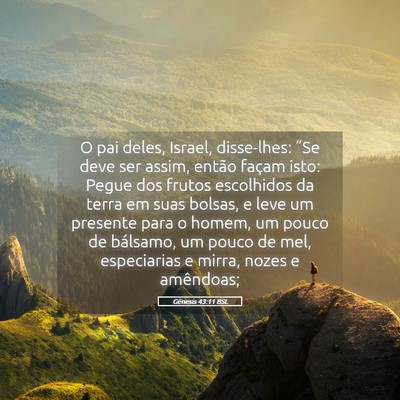Picture 05 - Gênesis 43:11 BSL - O pai deles, Israel, disse-lhes: “Se deve ser - Bible Verse Picture