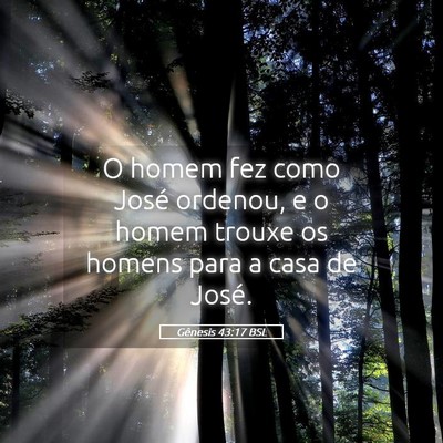 Picture 05 - Gênesis 43:17 BSL - O homem fez como José ordenou, e o homem trouxe - Bible Verse Picture