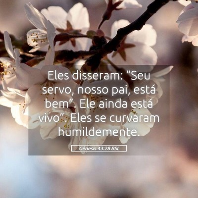 Picture 05 - Gênesis 43:28 BSL - Eles disseram: “Seu servo, nosso pai, está - Bible Verse Picture