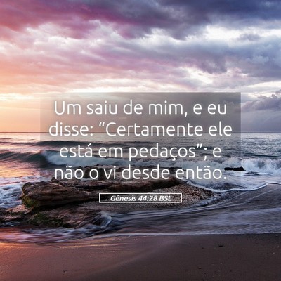 Picture 05 - Gênesis 44:28 BSL - Um saiu de mim, e eu disse: “Certamente ele - Bible Verse Picture