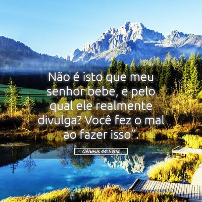 Picture 05 - Gênesis 44:5 BSL - Não é isto que meu senhor bebe, e pelo qual ele - Bible Verse Picture