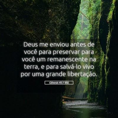 Picture 05 - Gênesis 45:7 BSL - Deus me enviou antes de você para preservar para - Bible Verse Picture
