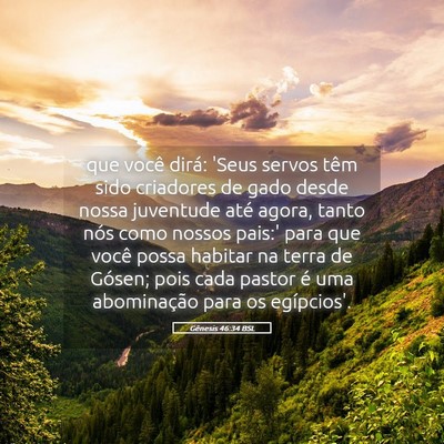 Picture 05 - Gênesis 46:34 BSL - que você dirá: 'Seus servos têm sido criadores - Bible Verse Picture